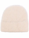 Totême Off-white Alpaca Knit Beanie In White