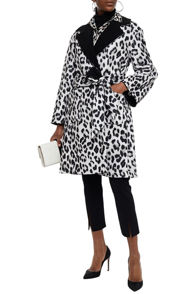 Alice And Olivia Tomiko Reversible Belted Leopard-print Felt Coat In Animal Print