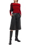 RED VALENTINO RIBBED STRIPED INTARSIA-KNIT SWEATER,3074457345626822730