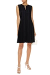 RED VALENTINO PLEATED LACE-TRIMMED CREPE MINI DRESS,3074457345627217294