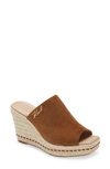 Karl Lagerfeld Espadrille Wedge Sandal In Nutmeg Suede