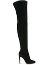 Gianvito Rossi Suede Over-the-knee Boots In Black