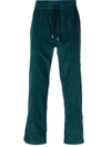 Just Don Checked-stripe Corduroy Trousers In Green