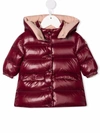 MONCLER BURGUNDY PADDED COAT,17250386