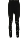 YOHJI YAMAMOTO LOGO-WAIST CUT-OUT LEGGINGS