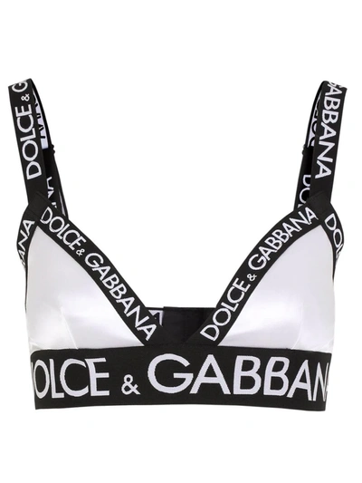 Dolce & Gabbana Jersey Logo-trim Triangle Bra In Red