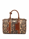 Dolce & Gabbana Small Leopard-print Handbag In Brown