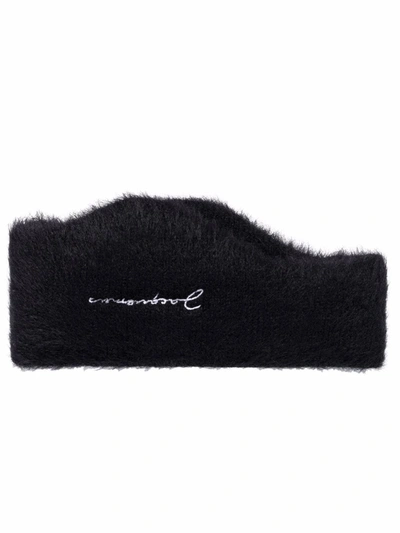 Jacquemus Le Bandeau Neve Embroidered-logo Headband In 블랙