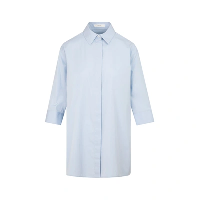 The Row Elada Cotton-poplin Shirt In Blue