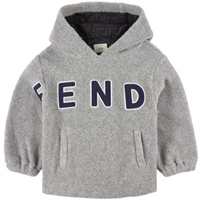 Fendi Kids' Boys Grey Fleece Hoodie