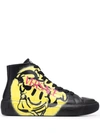 Versace Greca Medusa Smile High-top Sneakers In Black Yellow