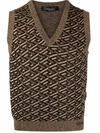 VERSACE LA GRECA PATTERN KNITTED VEST