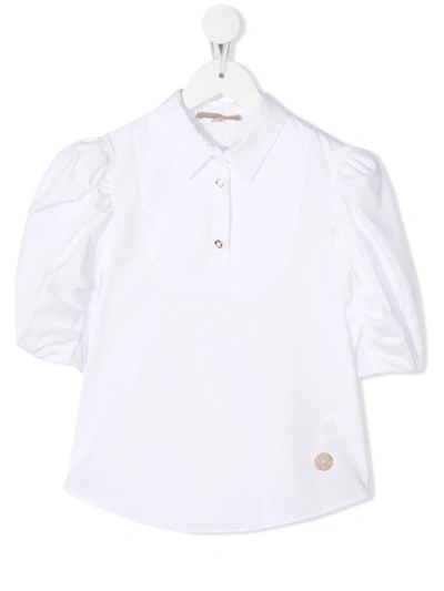 Elie Saab Junior Kids' Button-placket Shirt In White