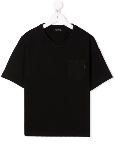 Dondup Kids' Chest Patch-pocket T-shirt In Black