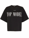 Dolce & Gabbana Appliquéd Printed Cotton-blend Jersey T-shirt In Black