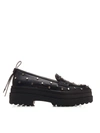 Redv Red Mod Studded Loafers In Black In Black