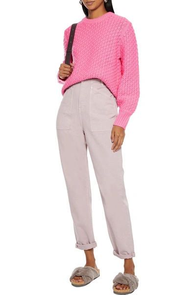 Chinti & Parker Open-knit Wool And Cashmere-blend Sweater In Pink