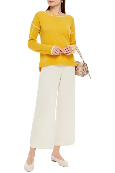 Charli Amber Mélange Cashmere Jumper In Yellow