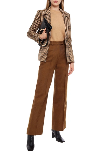 Bouguessa Rosie Wool-twill Wide-leg Trousers In Brown