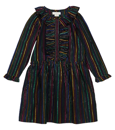 Stella Mccartney Kids' Little Girl's & Girl's Rainbow Metallic Stripe Dress In Black