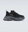 Balenciaga Black Triple S Clear Sole Sneakers In Black