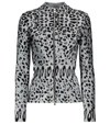 Alaïa Leopard-print Velvet Jacket In Grey