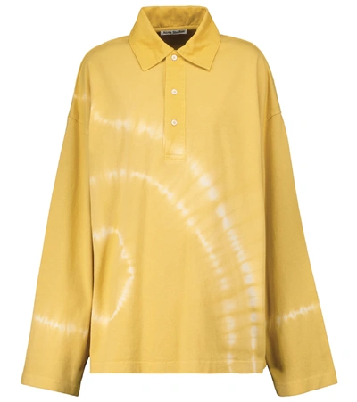 Acne Studios Tie-dye Cotton Long-sleeved T-shirt In Mustard Yellow