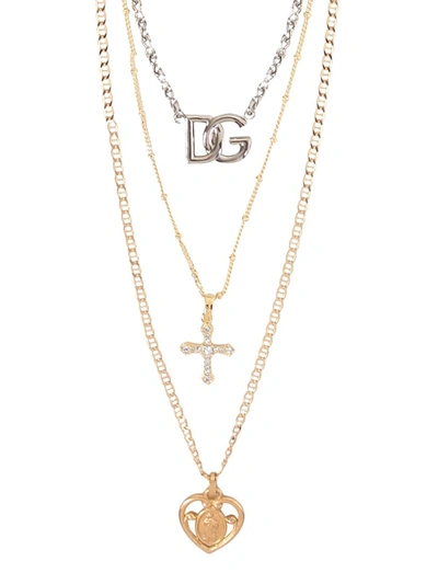 Dolce & Gabbana Brass Necklace In Oro