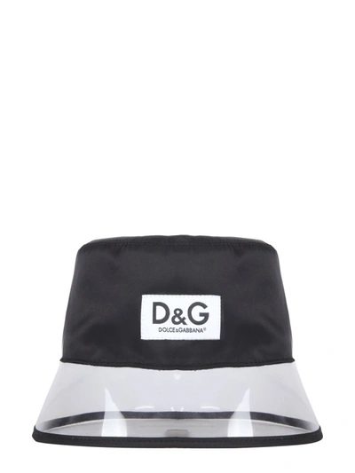 Dolce & Gabbana Transparent-panel Bucket Hat In Black