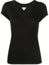 L Agence L'agence Becca Cotton V-neck Tee In Black