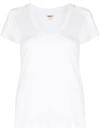 L Agence Becca V-neck Short-sleeve Tee In White