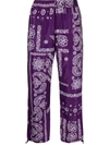 PALM ANGELS BANDANA-PRINT LOGO TROUSERS