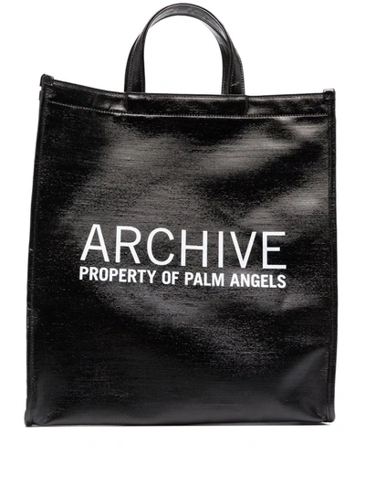 Palm Angels Archive-print Tote Bag In Black