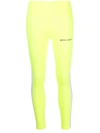 Palm Angels Women Side Stripe Logo Leggings Fluo In Yellow