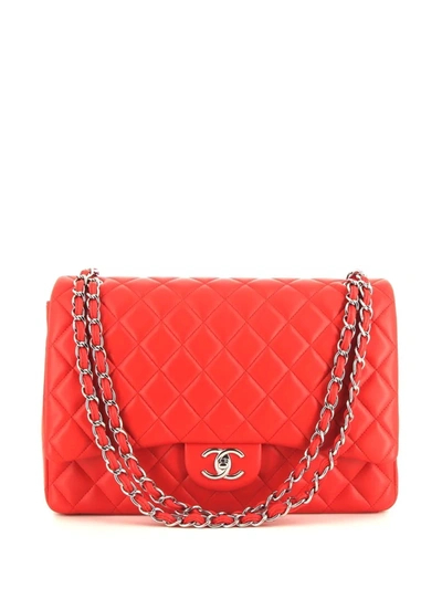 Pre-owned Chanel 2016 Timeless Maxi Jumbo Shoulder Bag In Red