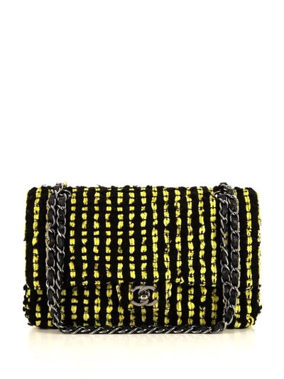 Pre-owned Chanel Timeless Tweed Quilted Shoulder Bag In Yellow
