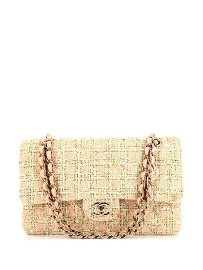 Pre-owned Chanel 2006 Tweed Cc Logo Shoulder Bag In Pink