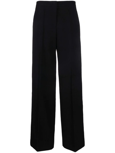 Jil Sander Wide-leg Wool Trousers In Black