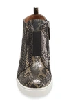 Linea Paolo Felicia Iii Wedge Sneaker In Black Snake Print Leather
