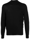 Drumohr High Neck Merino Wool Sweater In Black