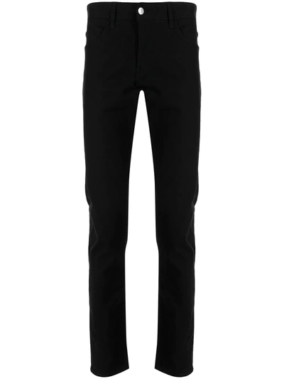 Armani Exchange Logo-patch Slim-fit Jeans In Black