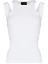 A.w.a.k.e. Cutout Ribbed Organic Cotton-jersey Tank In White