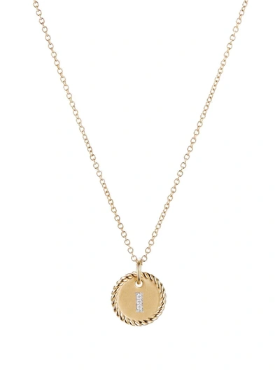 David Yurman Initial I Pendant Necklace In Gold