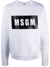 Msgm Logo-print Cotton Sweatshirt In White
