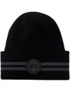 Canada Goose Black Reflective Merino Wool Beanie Hat