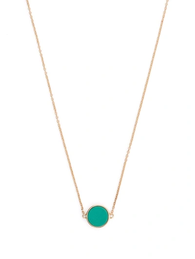 Ginette Ny 18kt Yellow Gold Mini Ever Turquoise Disc Necklace