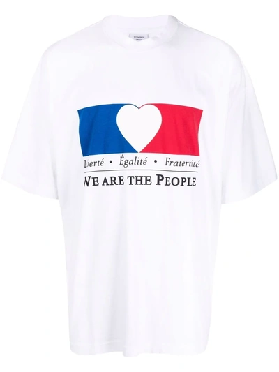 Vetements We Are The People Graphic T-shirt In White