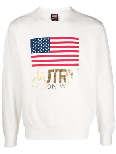 Autry Logo-print Crew Neck Sweater In Weiss