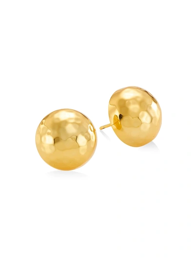 Nest 22k Goldplated Hammered Dome Stud Earrings