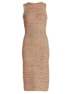 St John Boucle Knit Dress In Medium Brown Multi